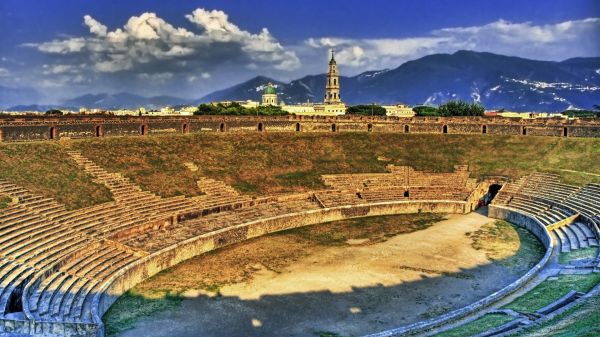 돌,HDR,경기장,늙은