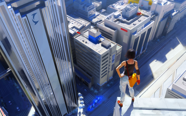 небоскреб,Синий,Mirror's Edge,Скриншот,общественный транспорт