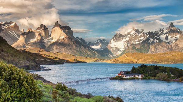 landscape, lake, water, nature, sky, bay