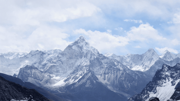 雲,空,山,雪,スロープ,世界