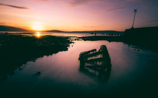 luce del sole,tramonto,mare,baia,lago,riflessione