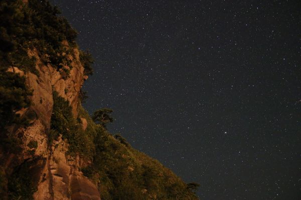 paisaje,noche,cielo,estrellas,Luna,luz de la luna