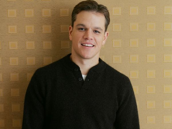 portræt,Person,Matt Damon,mand,væg,smil