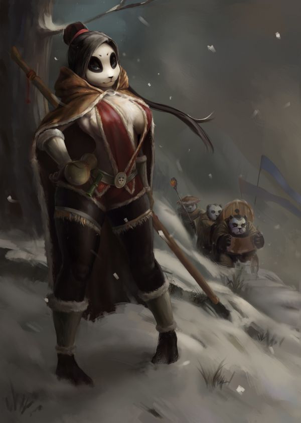 Fantasia arte,Anime,mitologia,Captura de tela,panda,Mulher guerreira