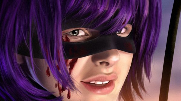 Anime,okulary,fioletowy,czarne włosy,włosy,Hit Girl