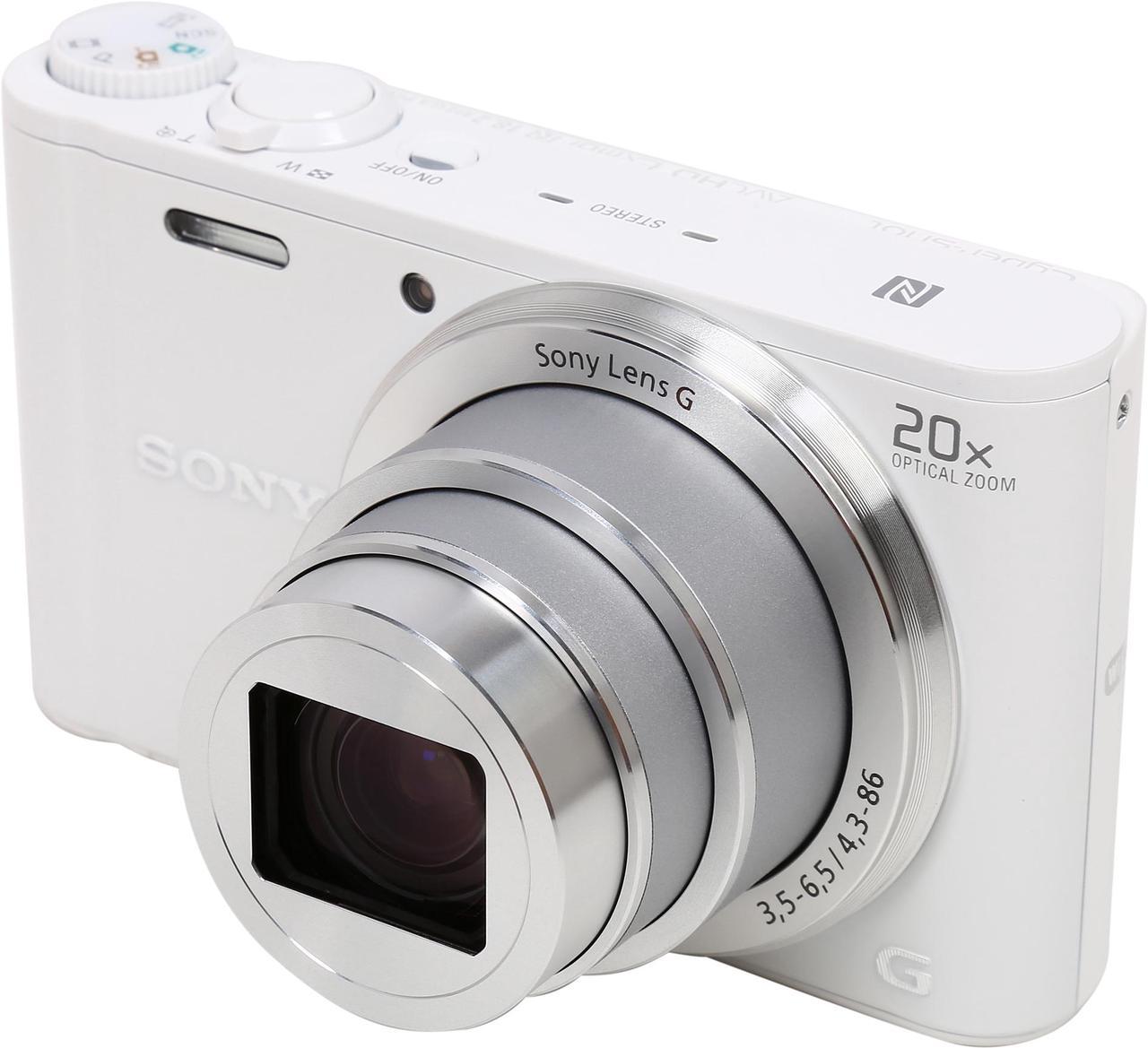 SONY Cyber-shot WX350 White 18.2 MP 20X Optical Zoom Digital Camera HDTV Output