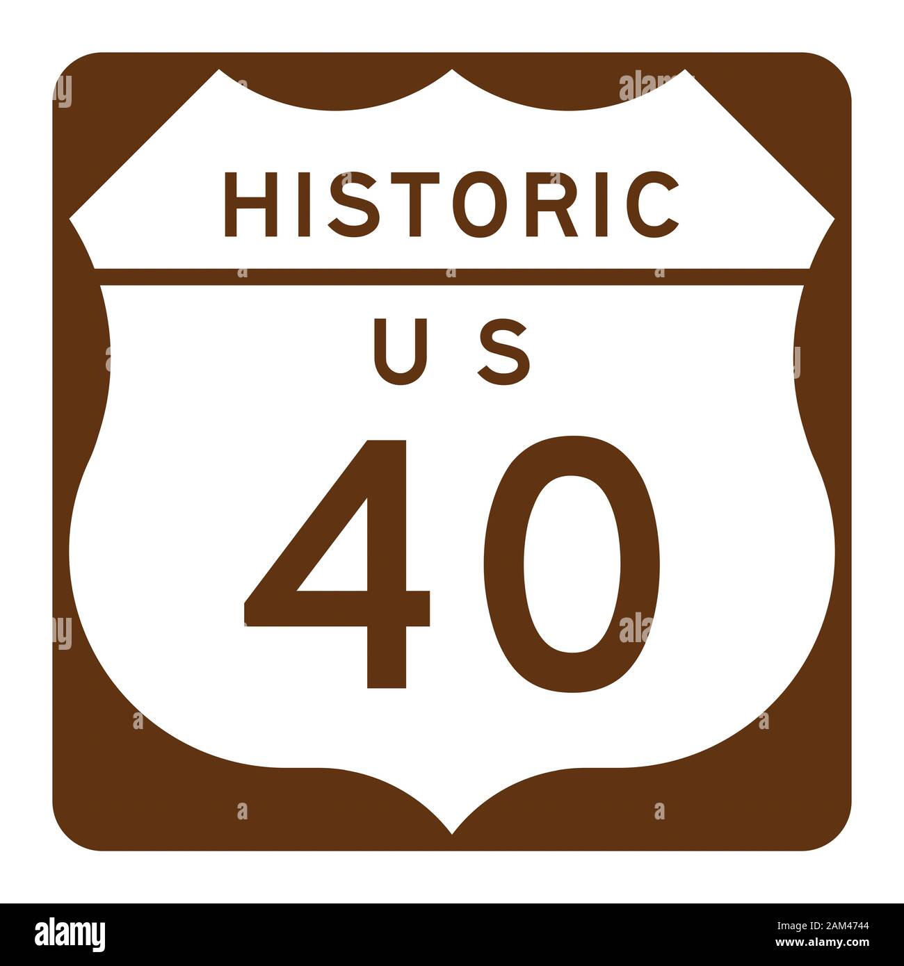 Historic us route 40 sign Stock Photo