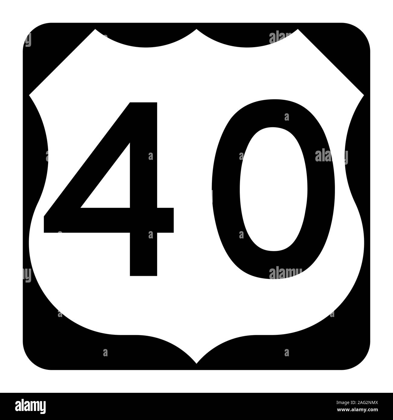 US route 40 sign Stock Photo