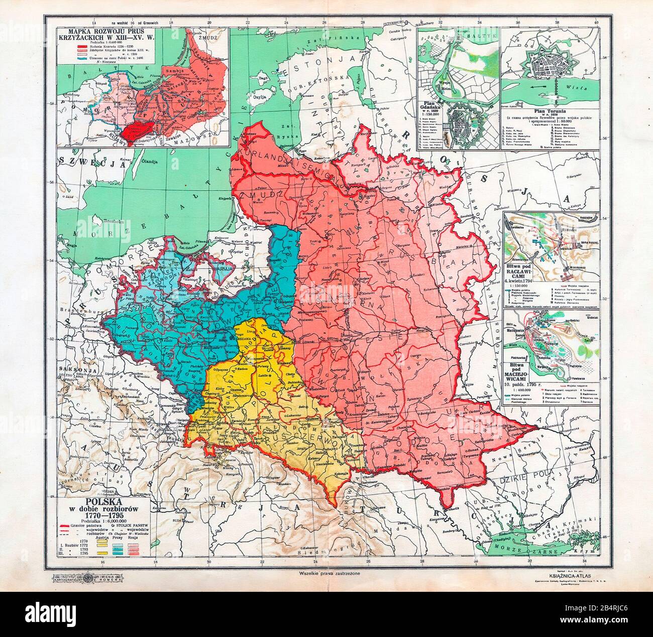 Vintage map of Poland Stock Photo