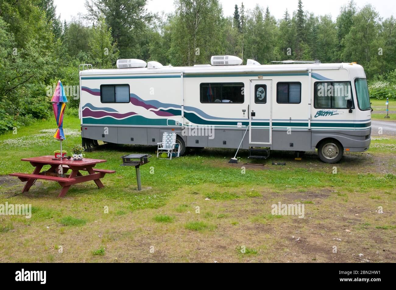 RV camping site Stock Photo