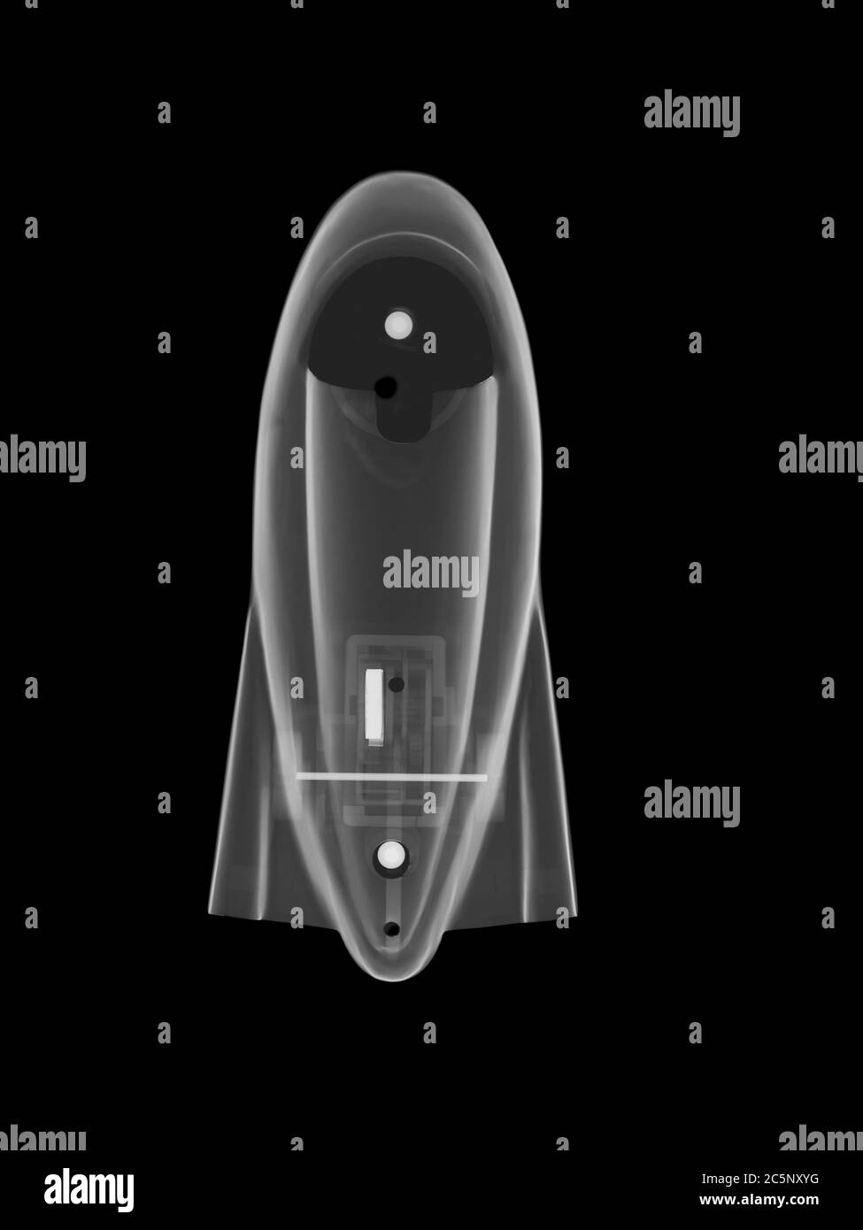 Toy spacecraft, X-ray. Stock Photo