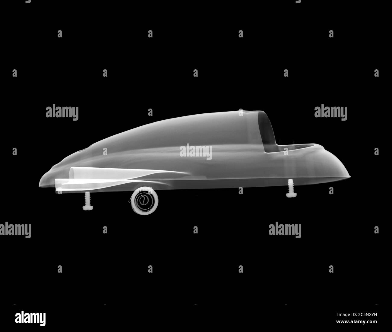 Toy spacecraft, X-ray. Stock Photo