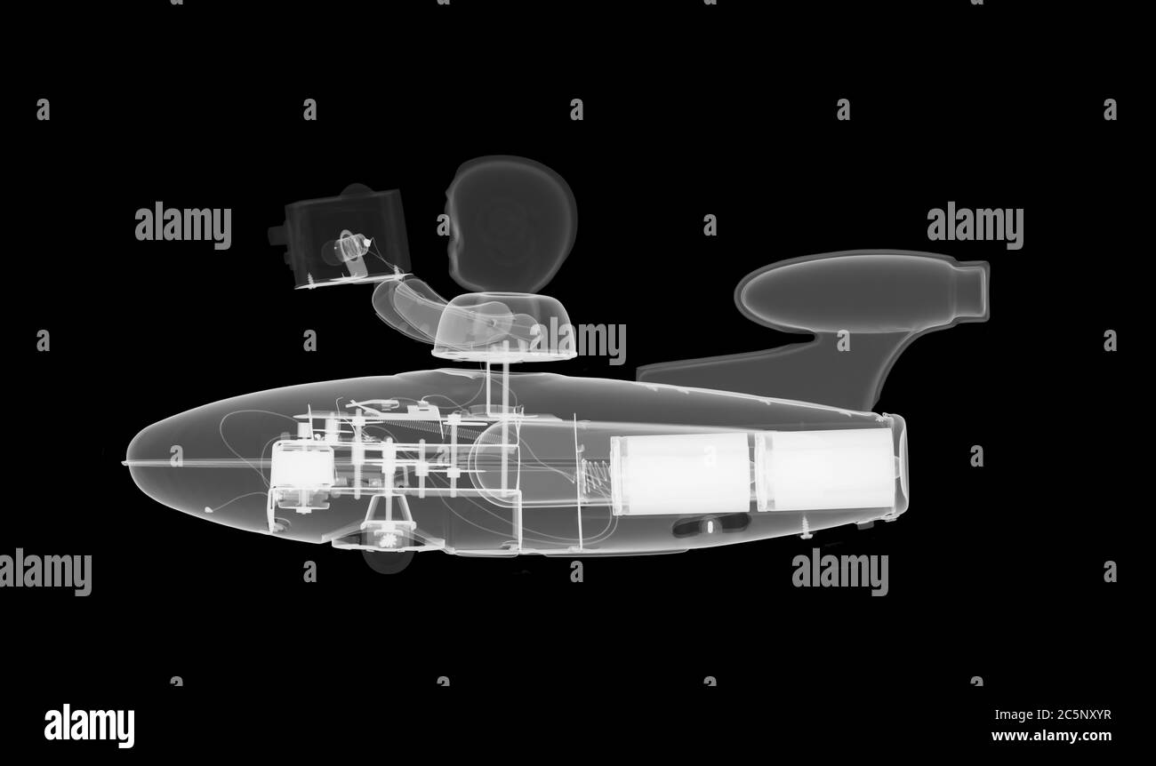 Toy spacecraft, X-ray. Stock Photo