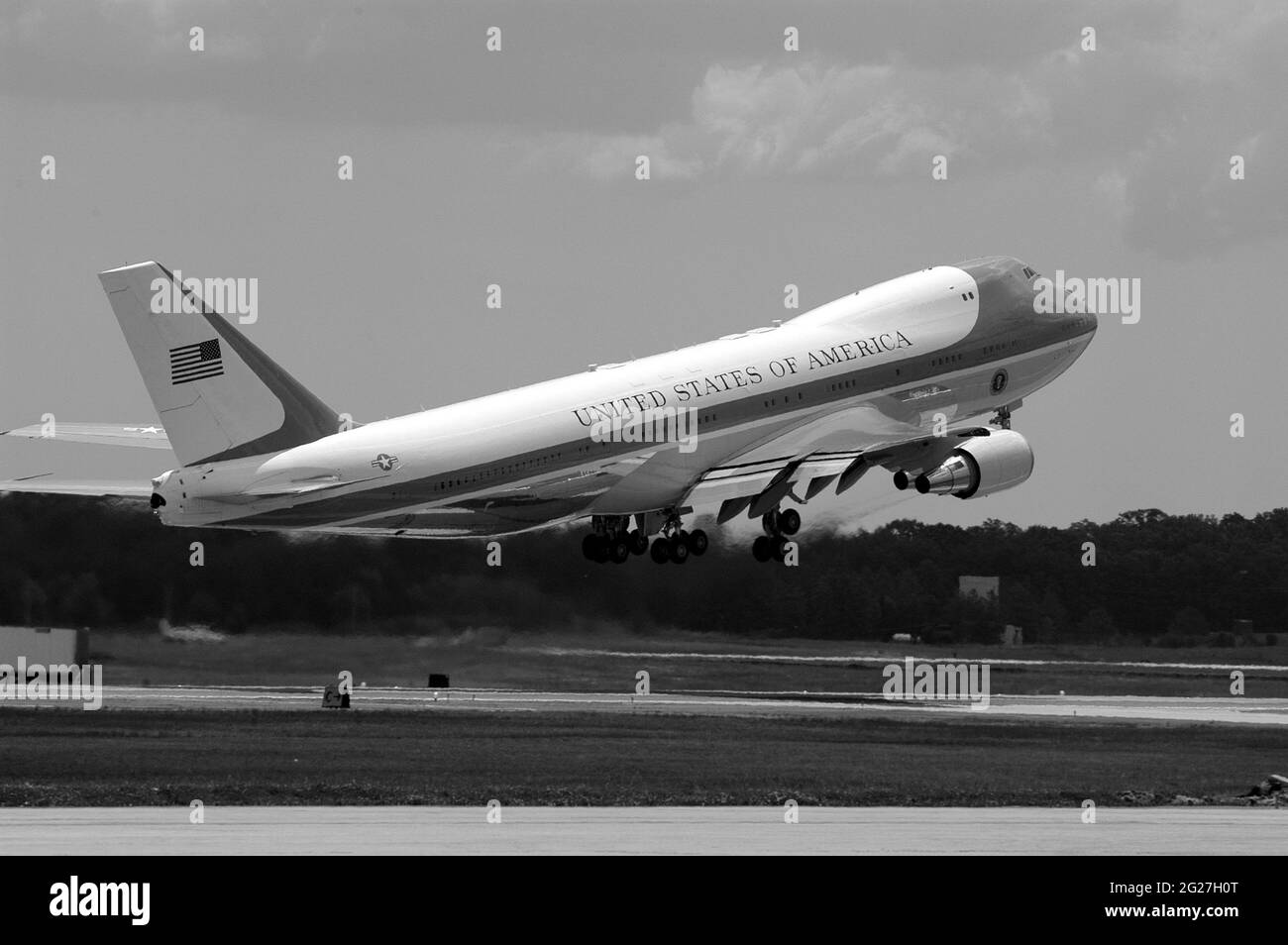 Air Force One taking off. Stock Photo