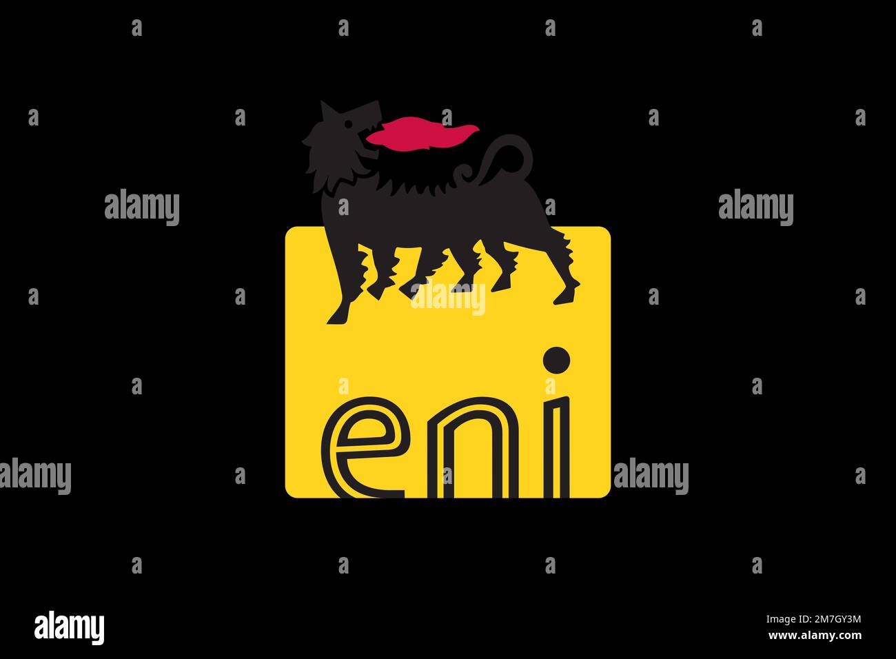 Eni, Logo, Black background Stock Photo