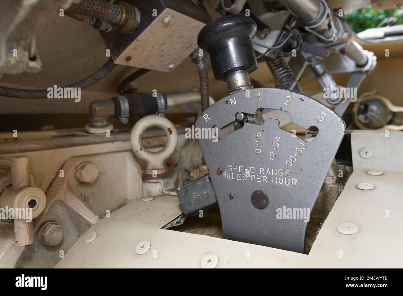 M18 Hellcat, Gear Lever Stock Photo