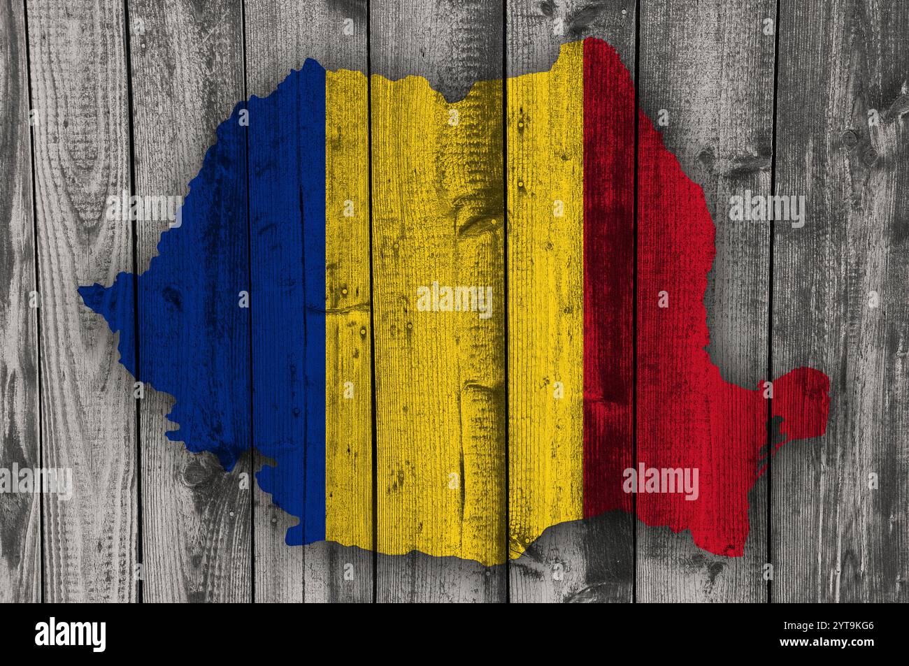 Map of Romania on texture Stock Photo