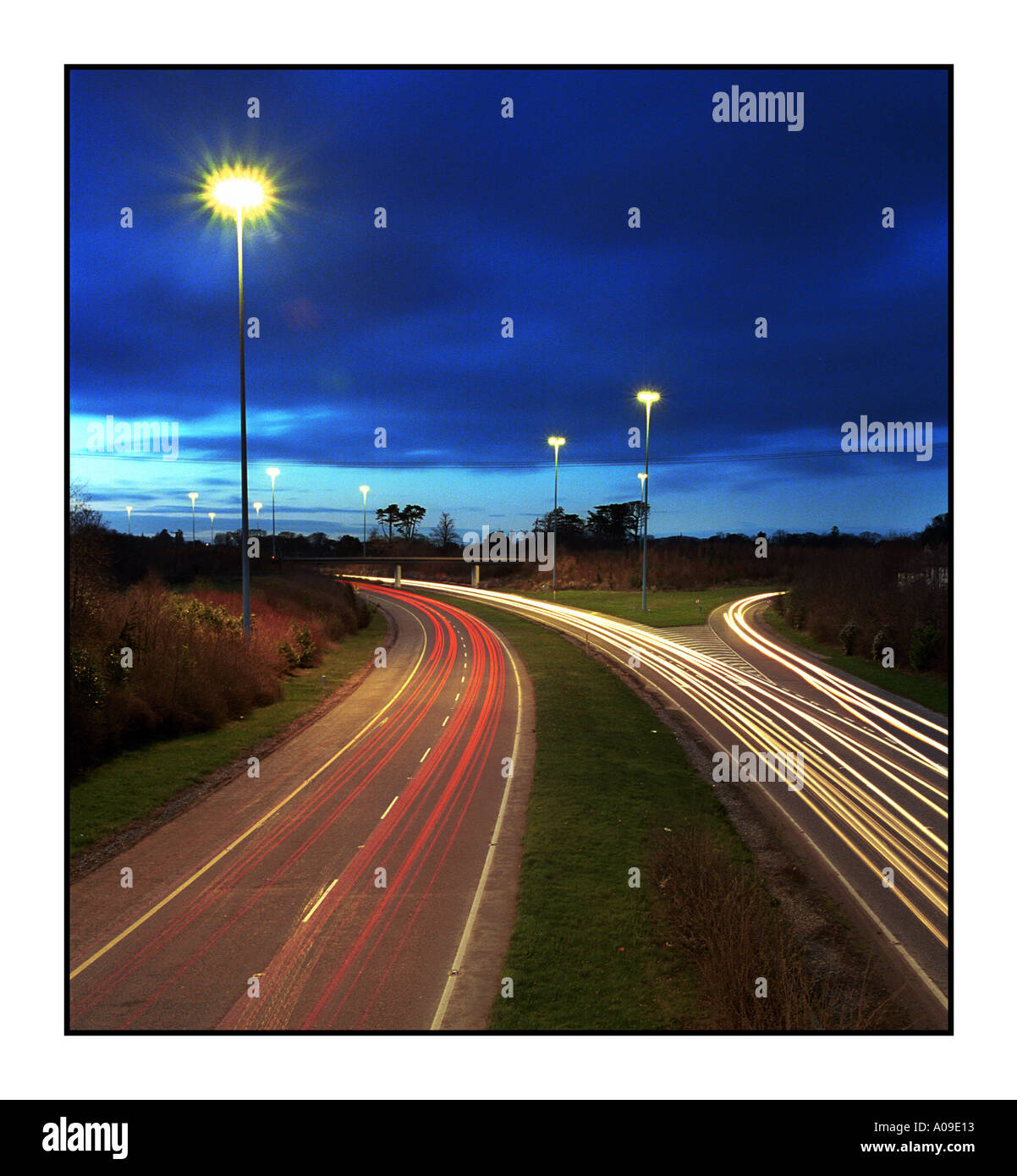 Motorway at night Stock Photo - Alamy