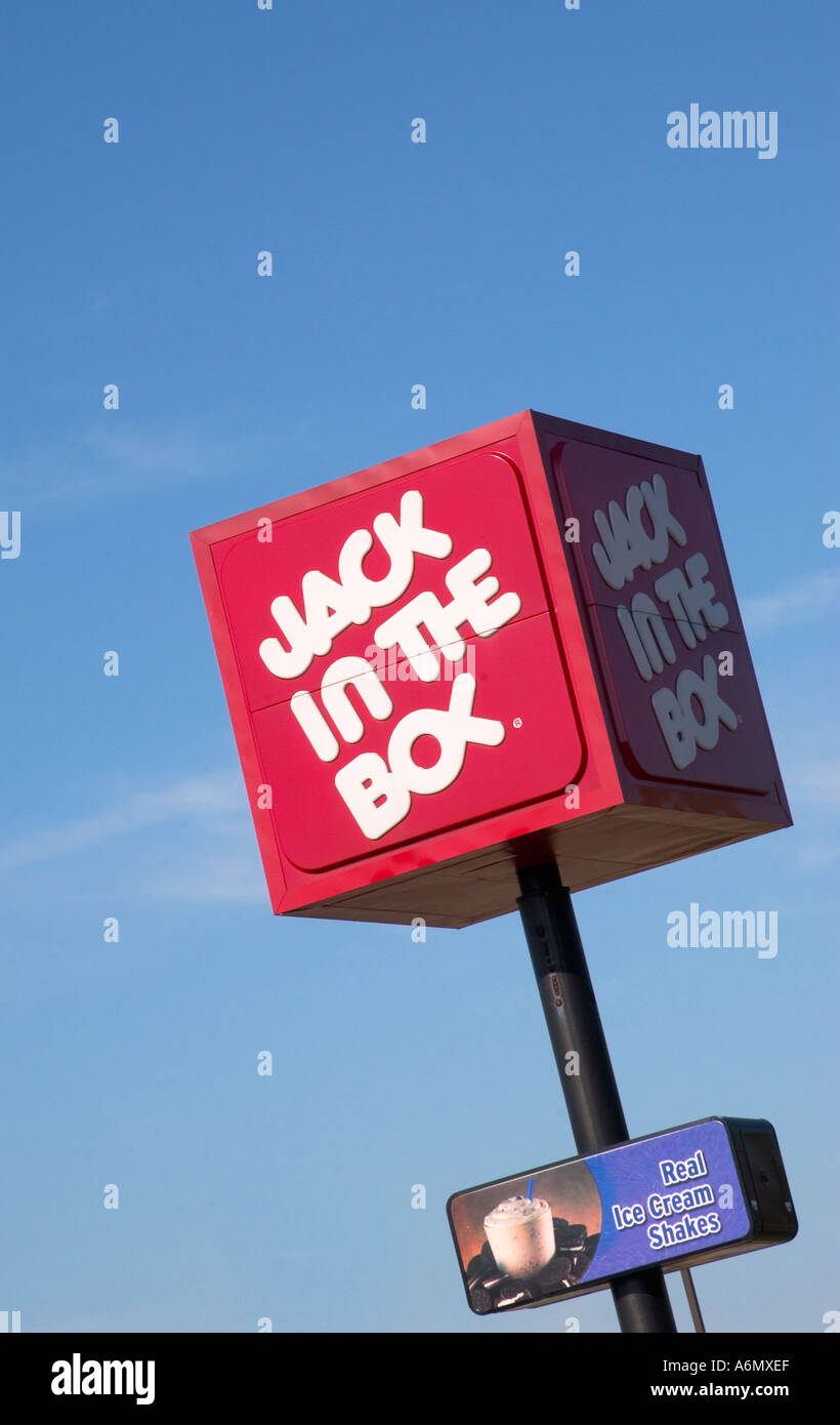 Jack In The Box Sign USA Stock Photo