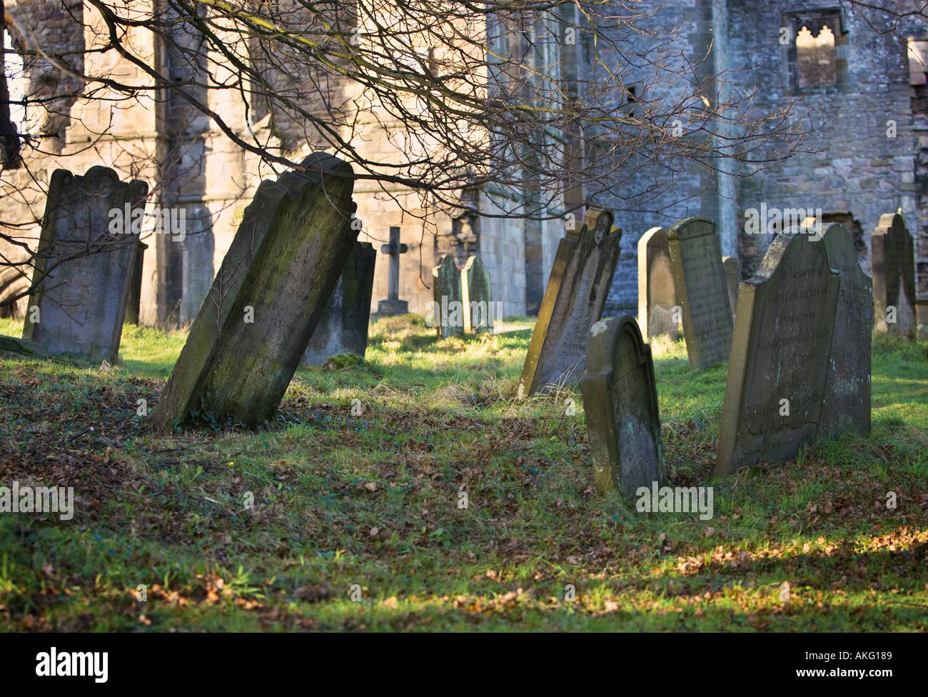 Ancient graveyard UK Stock Photo