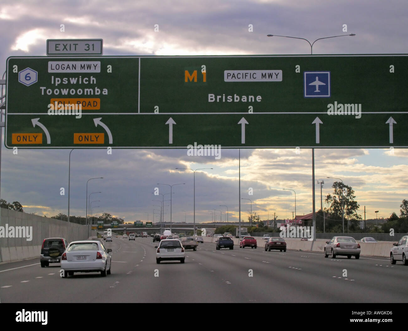 The motorway into Brisbane Stock Photo - Alamy