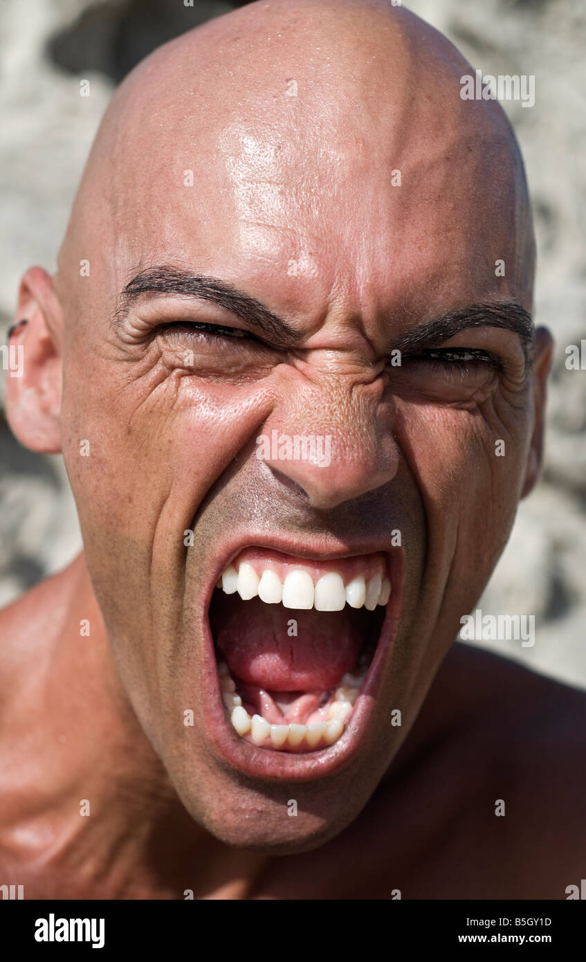 A very angry man Stock Photo