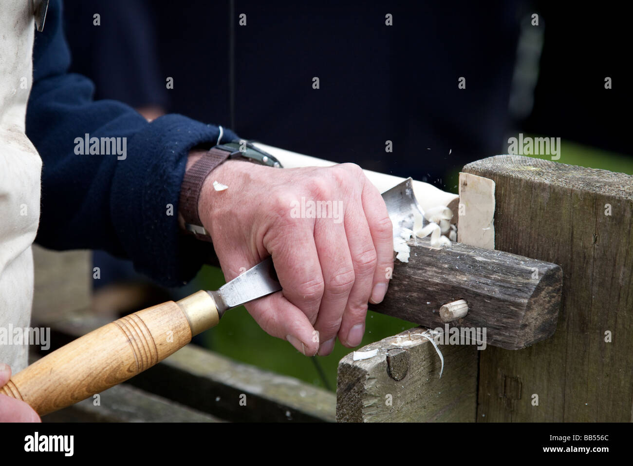 A bodger bodging Stock Photo