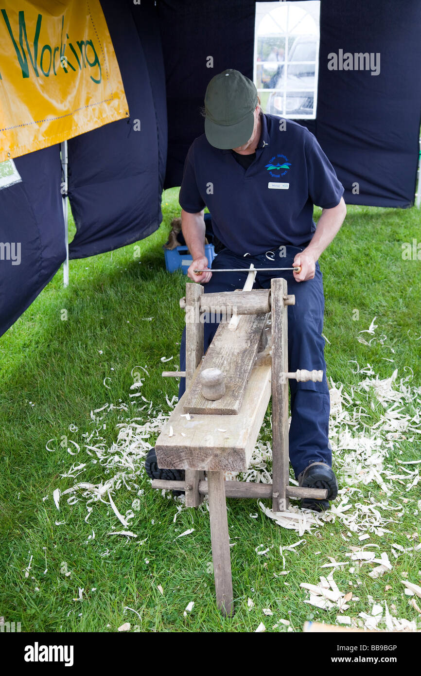 A bodger at work. Stock Photo