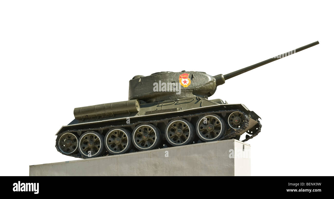 Russian tank isolated T-34 Stock Photo