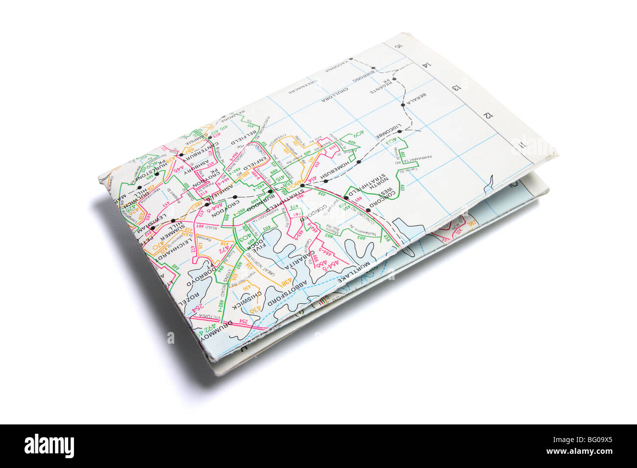 Folded Street Map Stock Photo