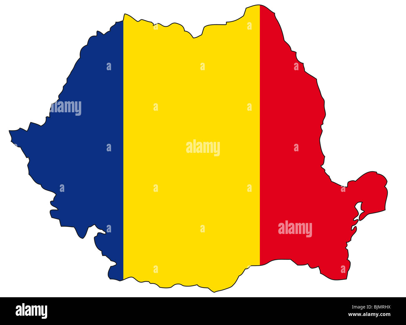 Romania, flag, outline Stock Photo