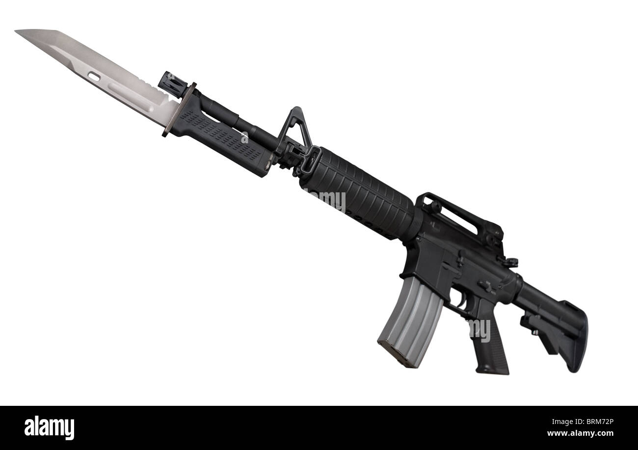 M16 Rifle with Bayonet Stock Photo