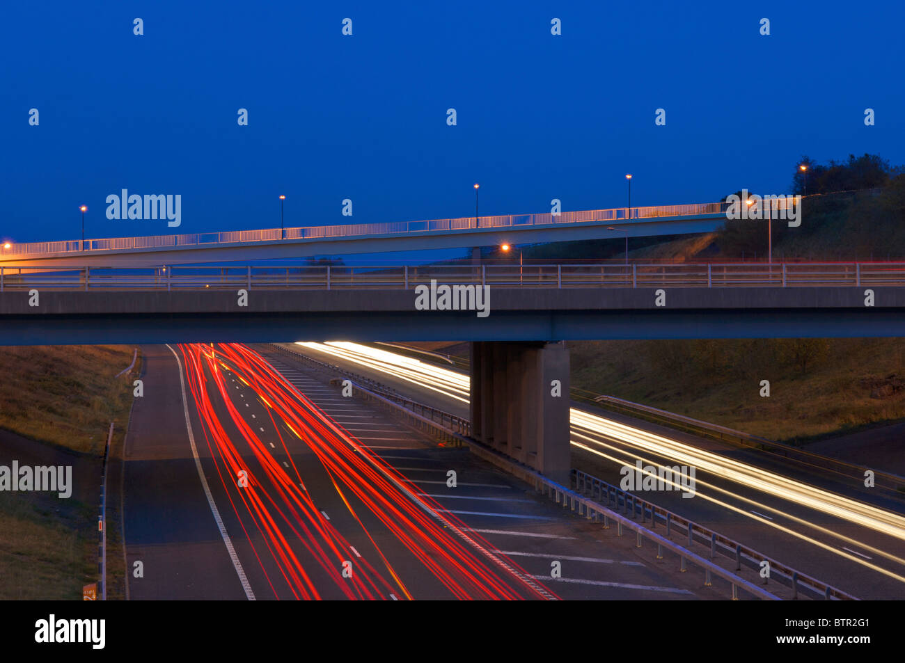 M65 motorway at night Stock Photo