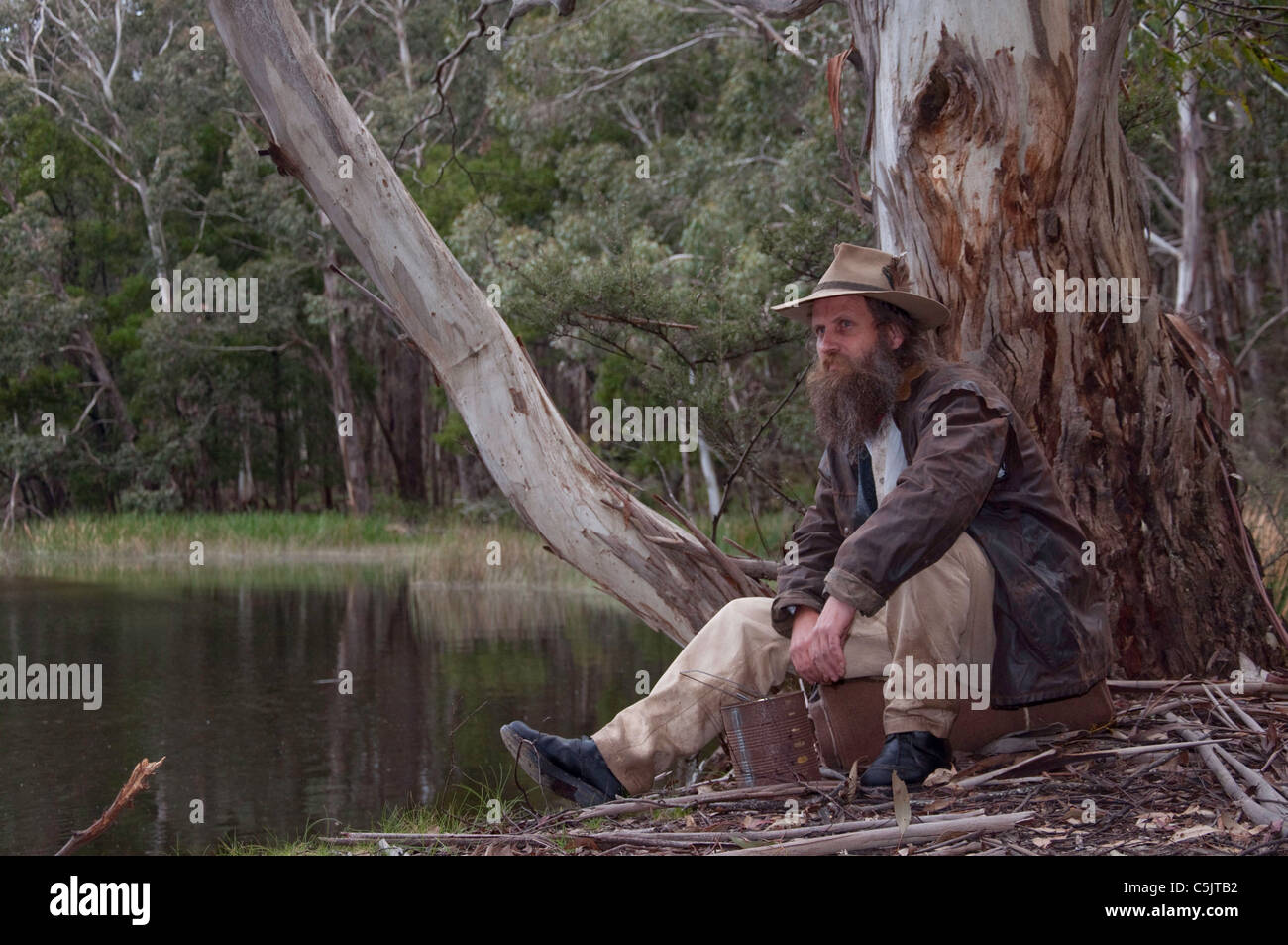 An Australian Bushman. Stock Photo