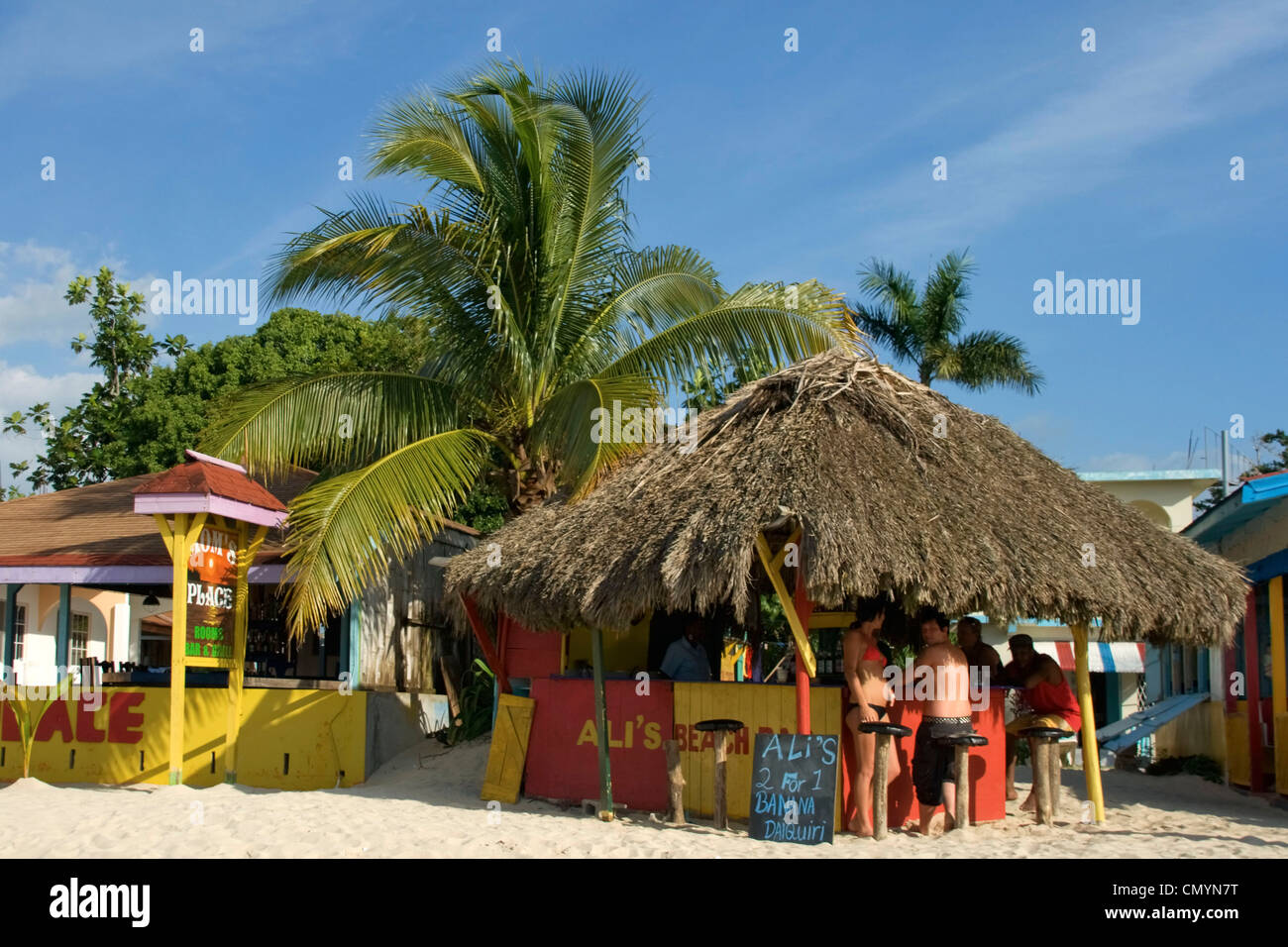 Jamaica Negril beach bar Stock Photo