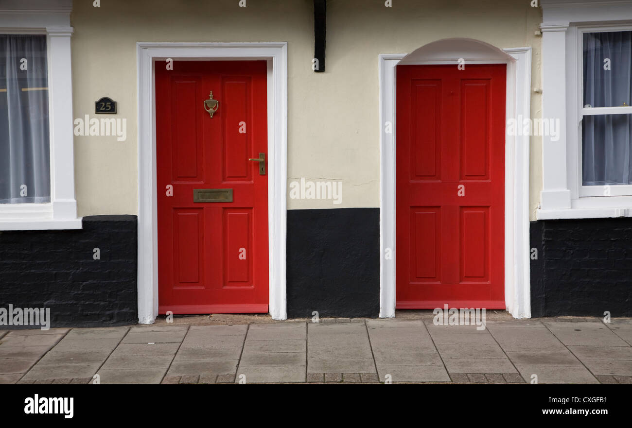 Two red doors Stock Photo