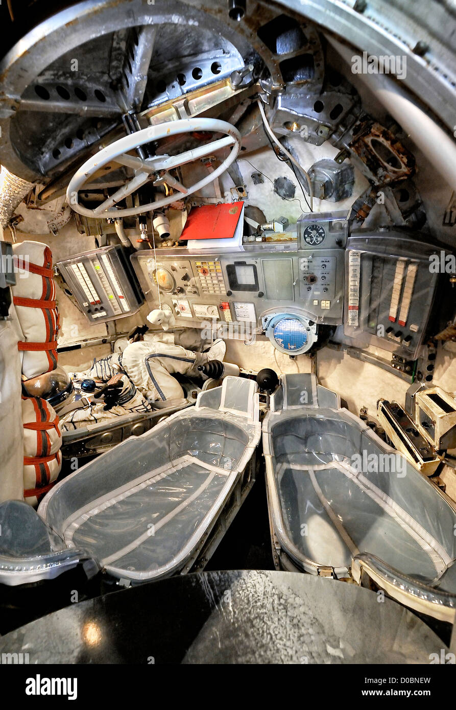 Inside Soyuz spacecraft. Stock Photo