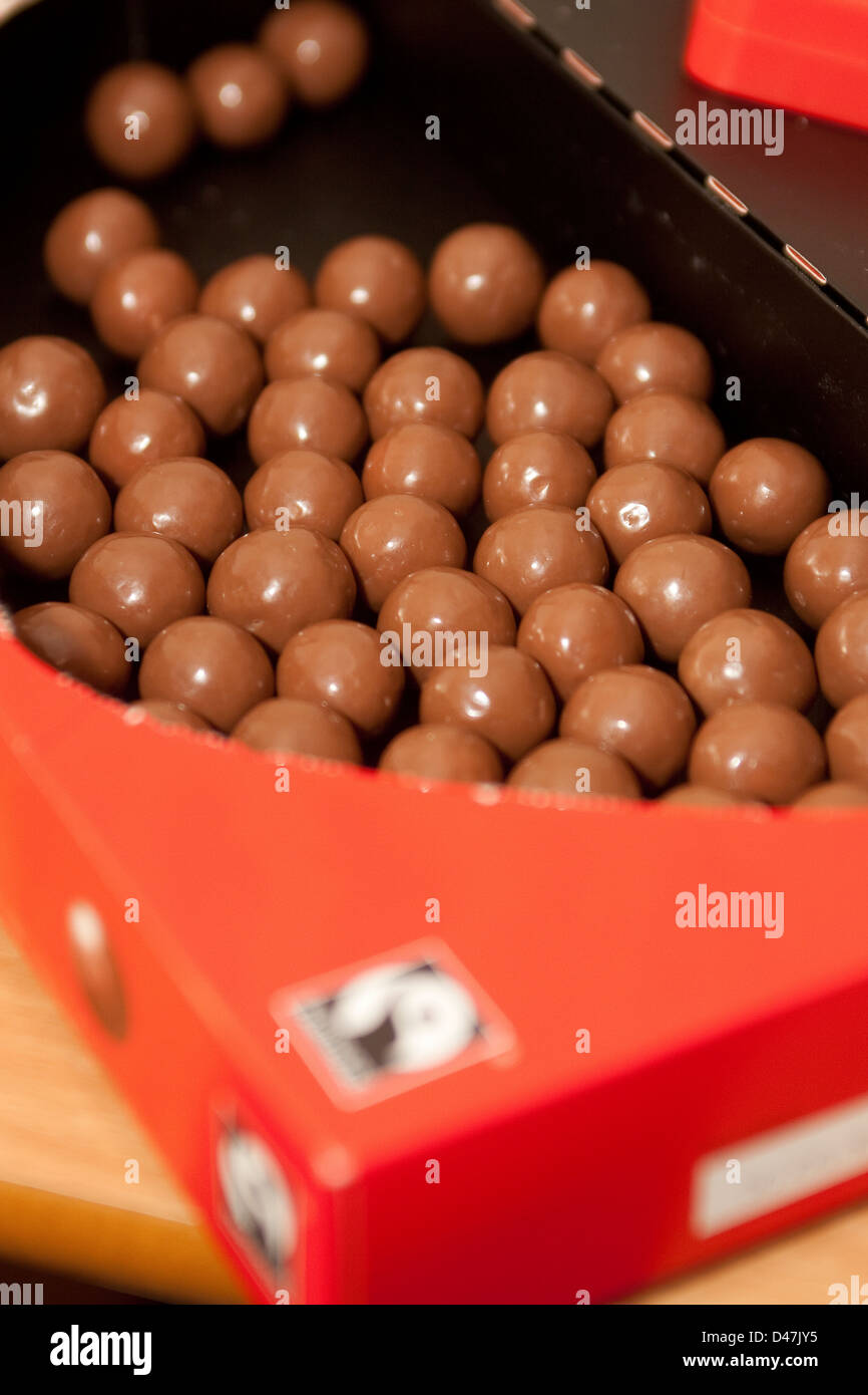 Malteser sweets in box Stock Photo