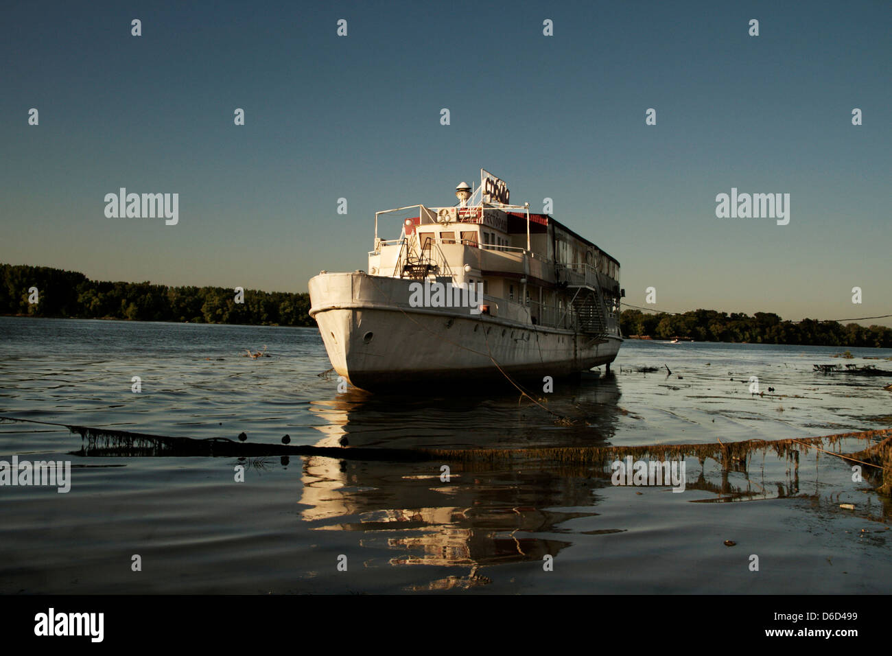 Belgrade's disco boat Stock Photo