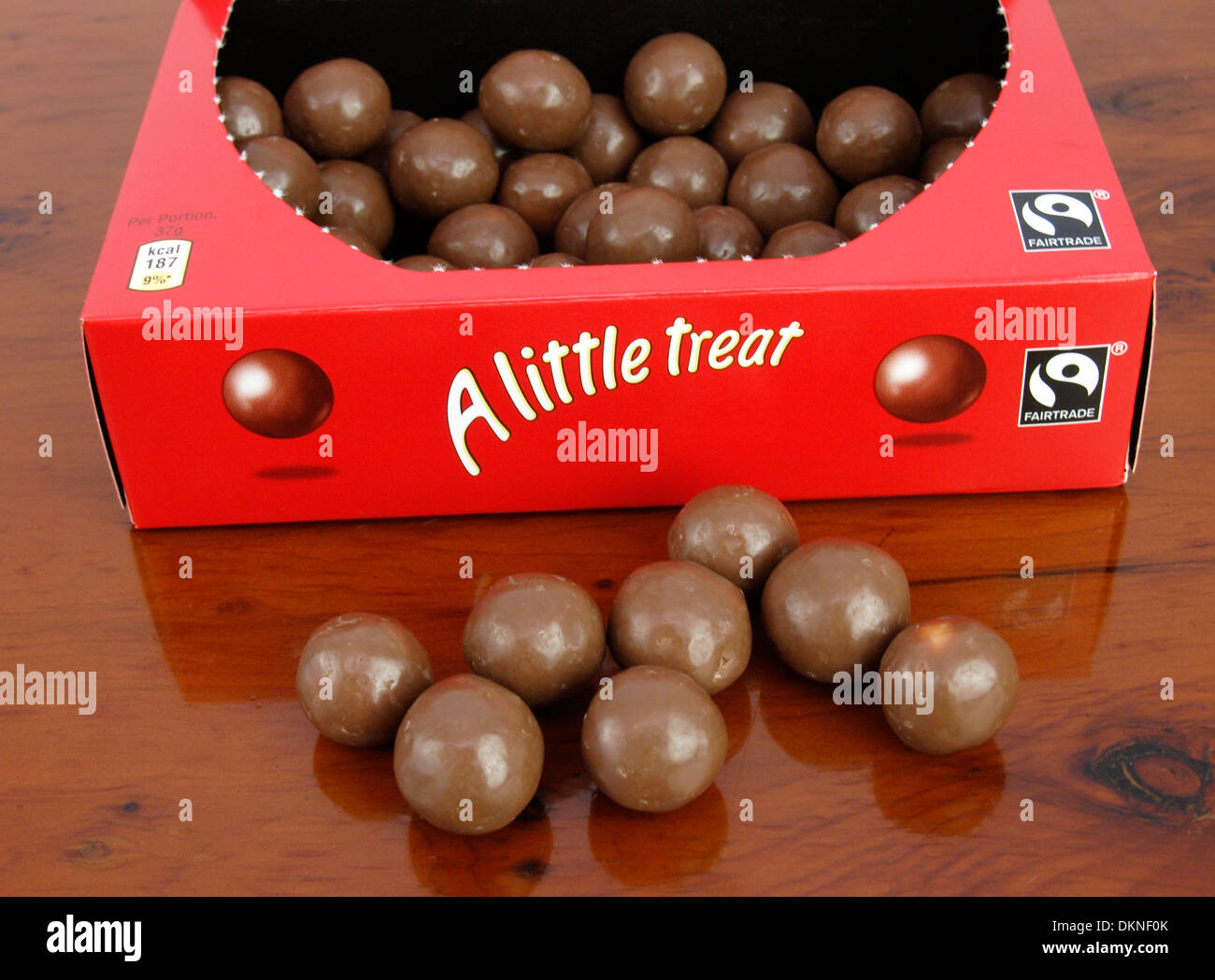 opened box of Maltesers Stock Photo