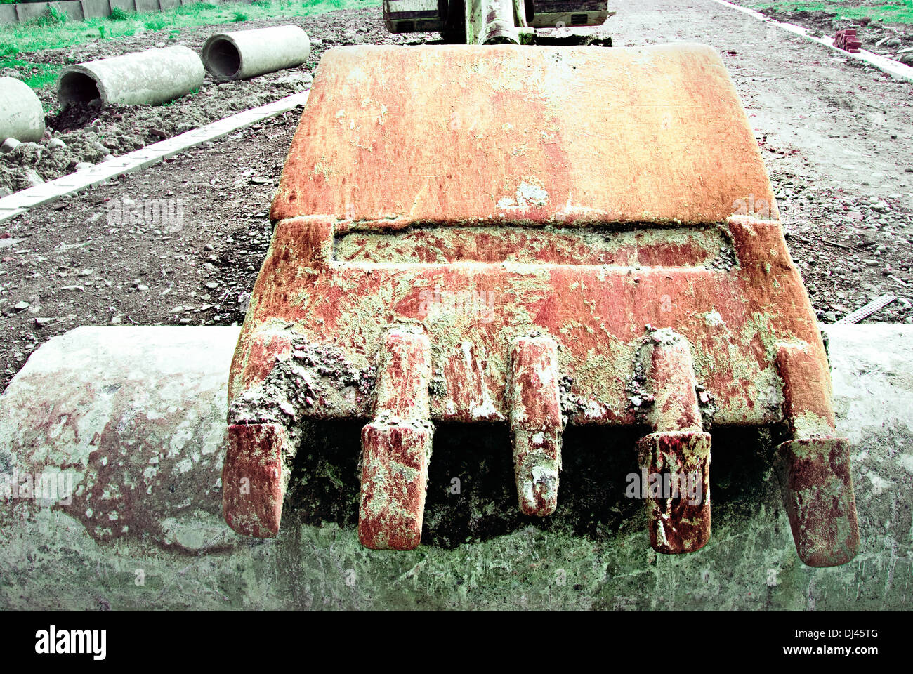 Excavator under constructed Stock Photo