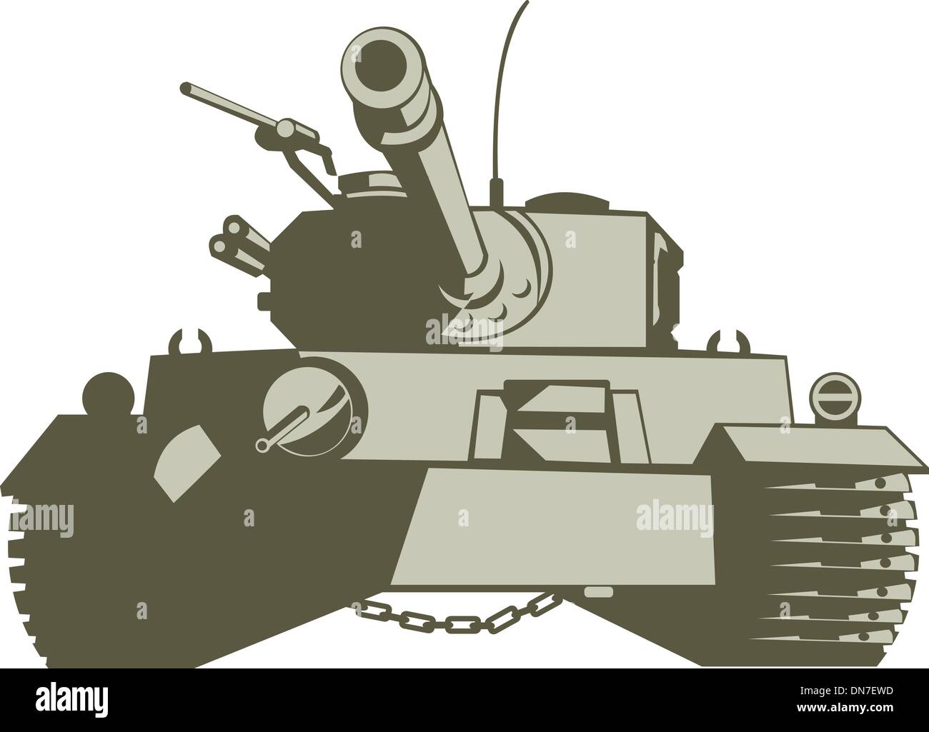 Army Tank Retro Stock Vector