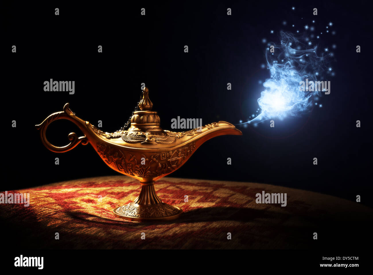 Magic Aladdin's Genie lamp Stock Photo