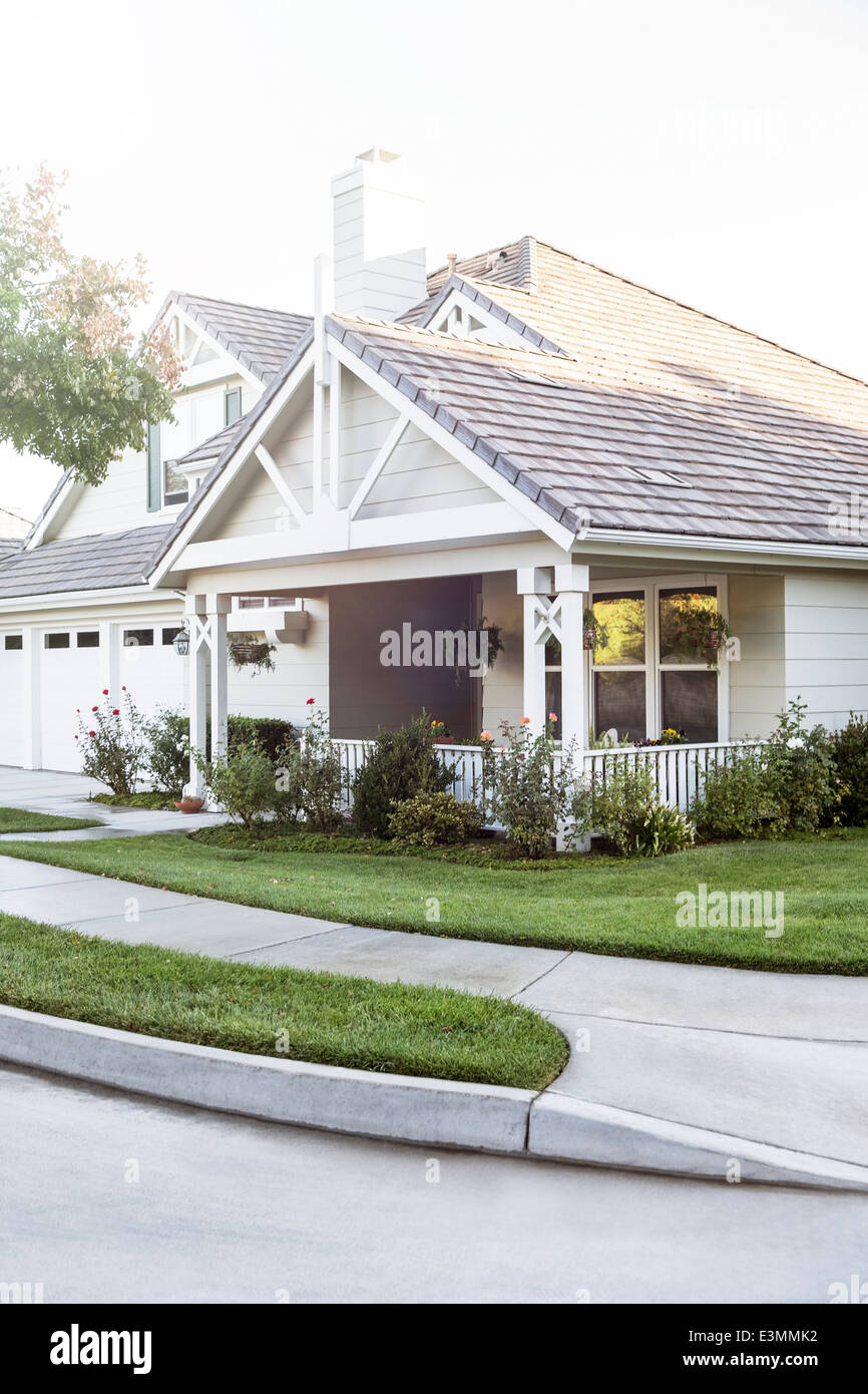 House and yard Stock Photo