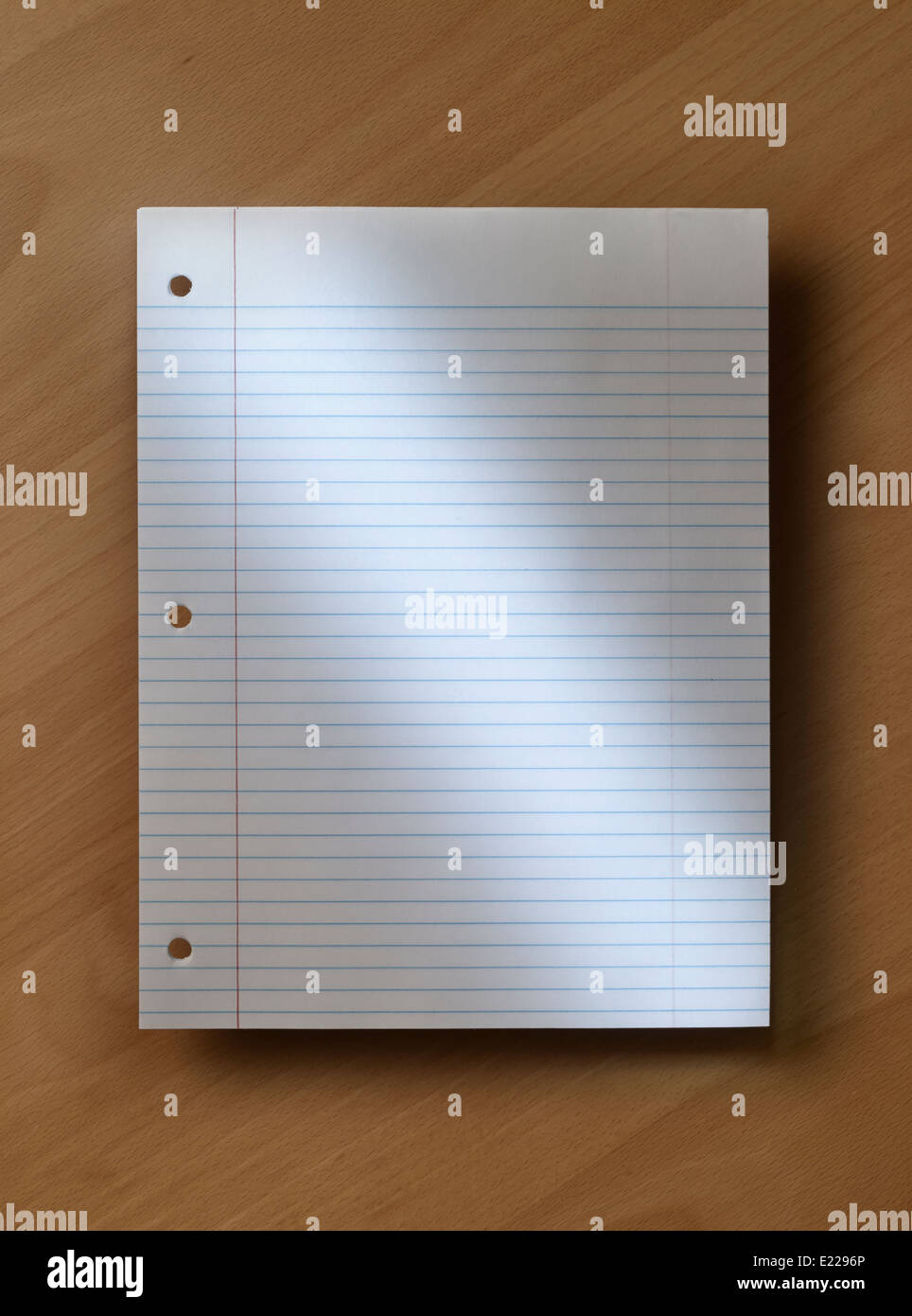 Blank White Lined Paper Stock Photo