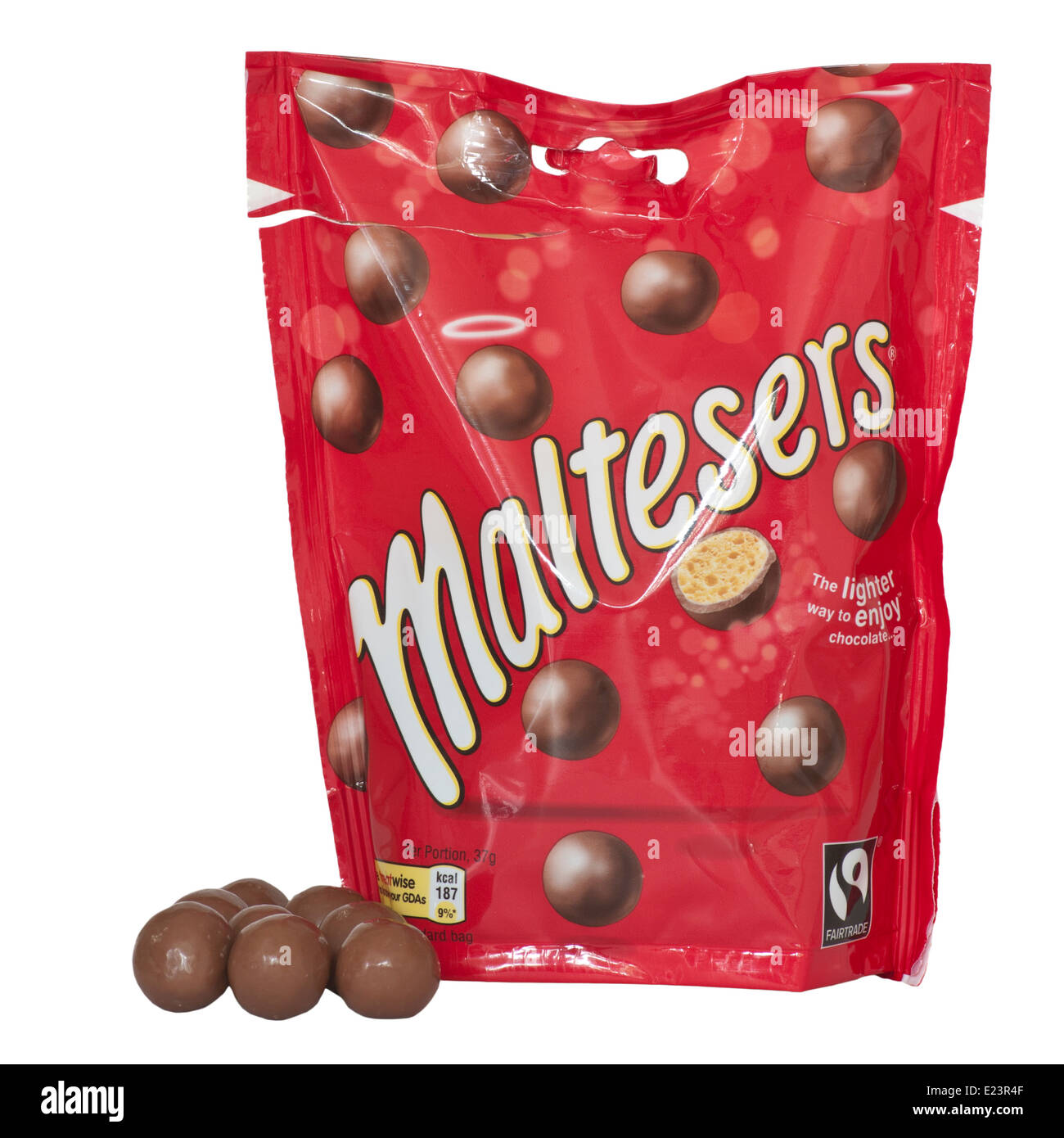 Open Bag Of Maltesers Stock Photo