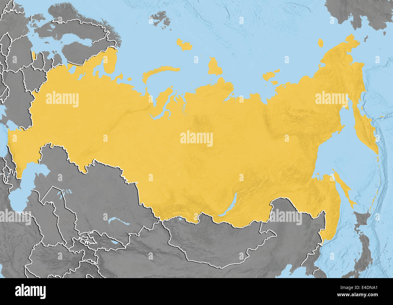 Russia, Relief Map Stock Photo