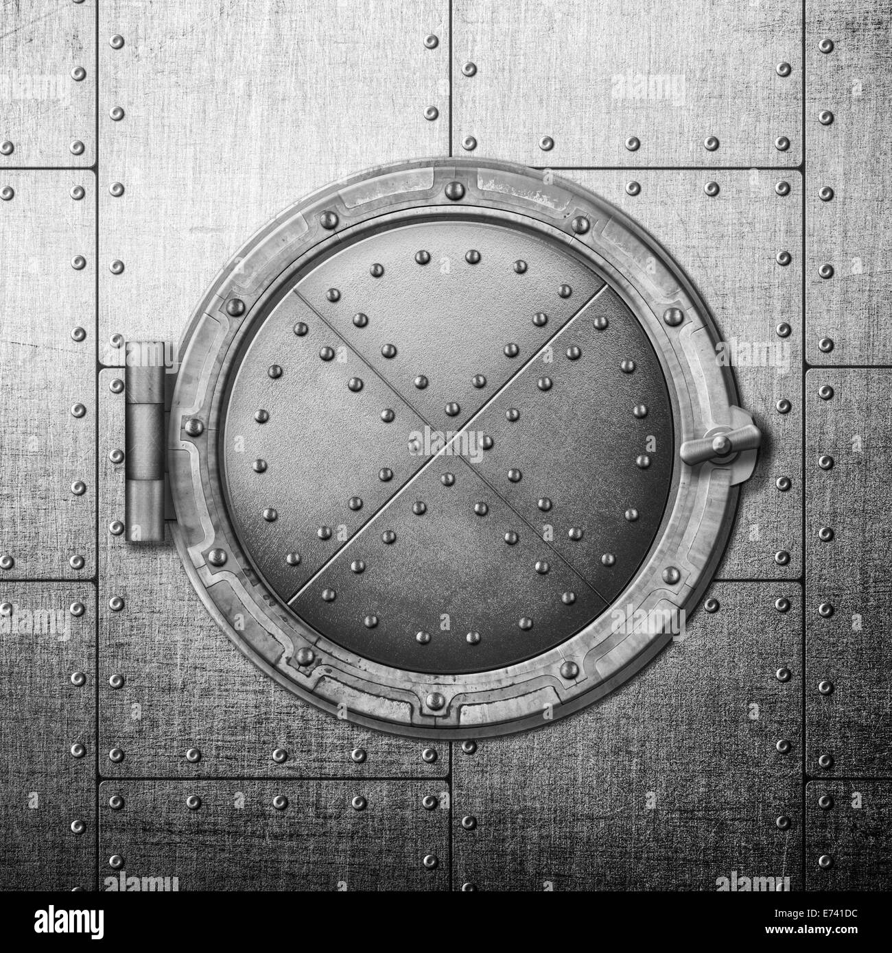 metal safe door illustration Stock Photo