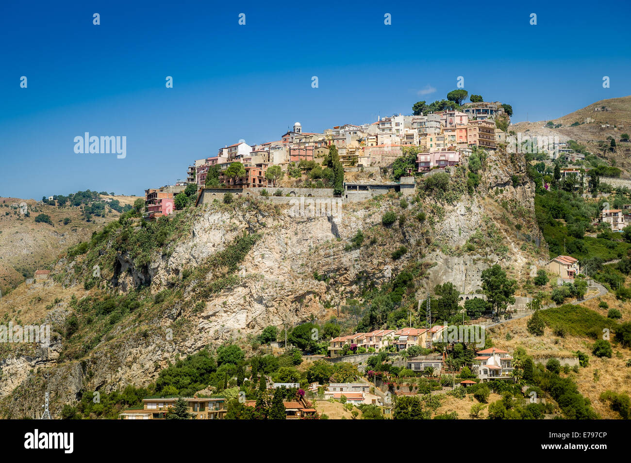 Taormina city on the rocks Stock Photo