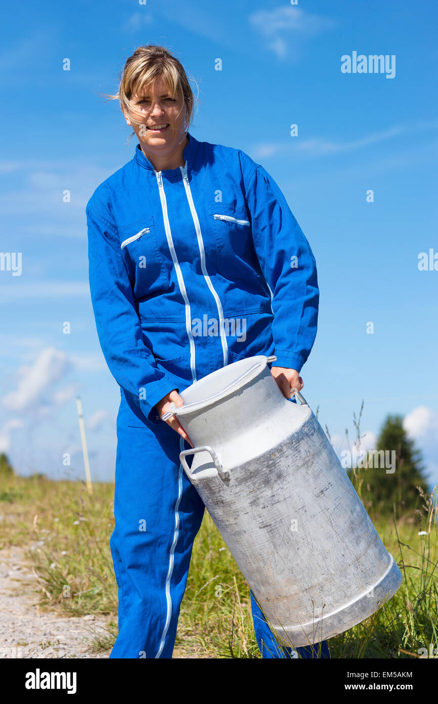 woman holding big bertha Stock Photo